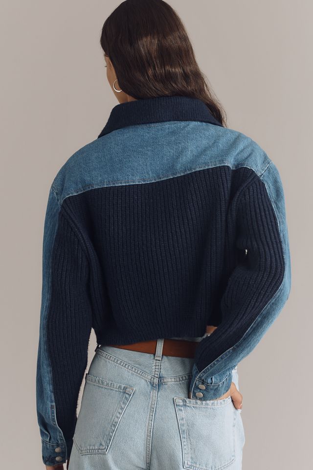 BLANKNYC Moving Up Denim Sweater Jacket #1