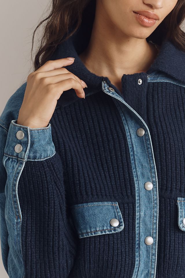BLANKNYC Moving Up Denim Sweater Jacket #3