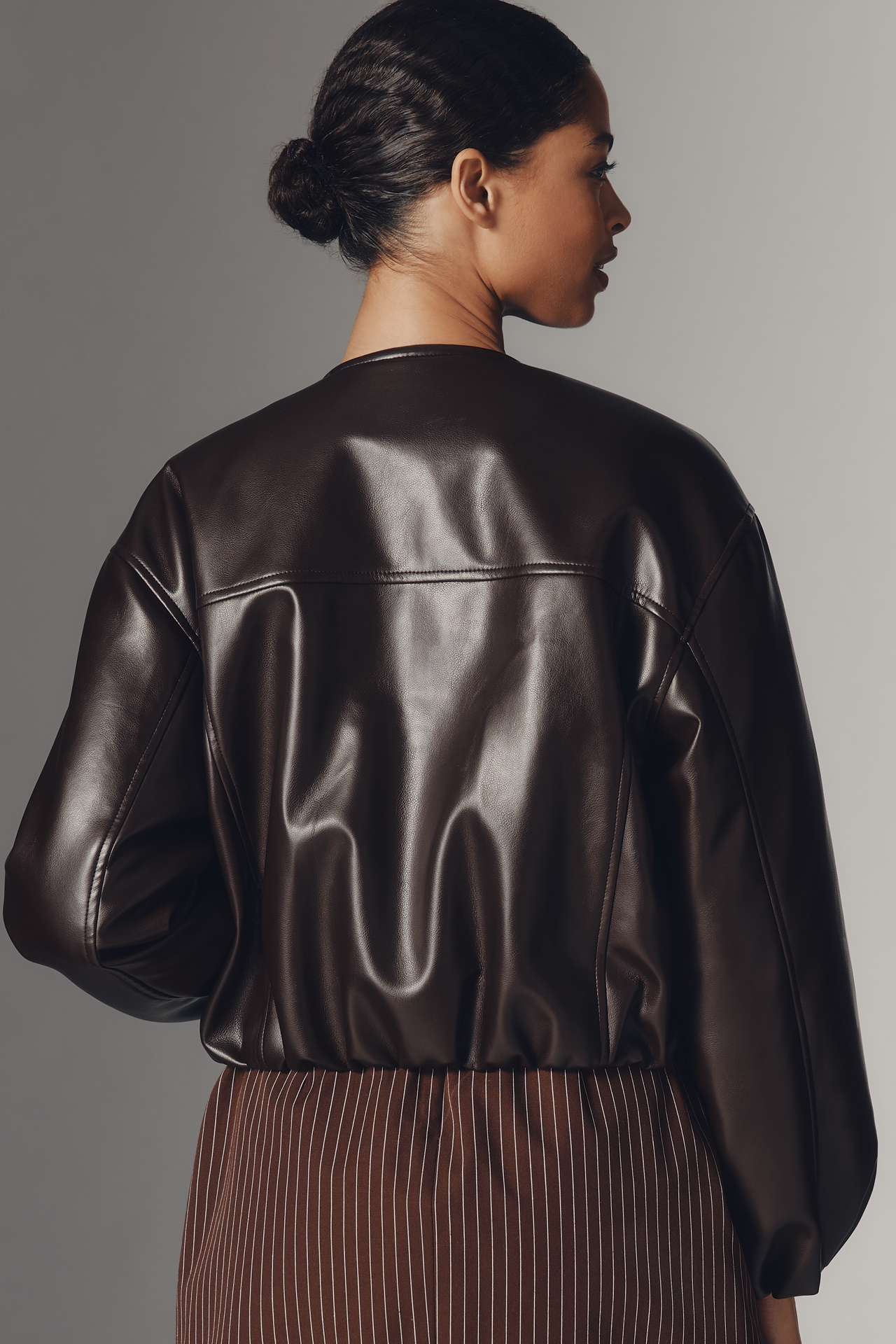 BLANKNYC Grand Slam Faux-Leather Bomber Jacket