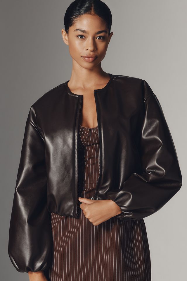 BLANKNYC Grand Slam Faux-Leather Bomber Jacket #1