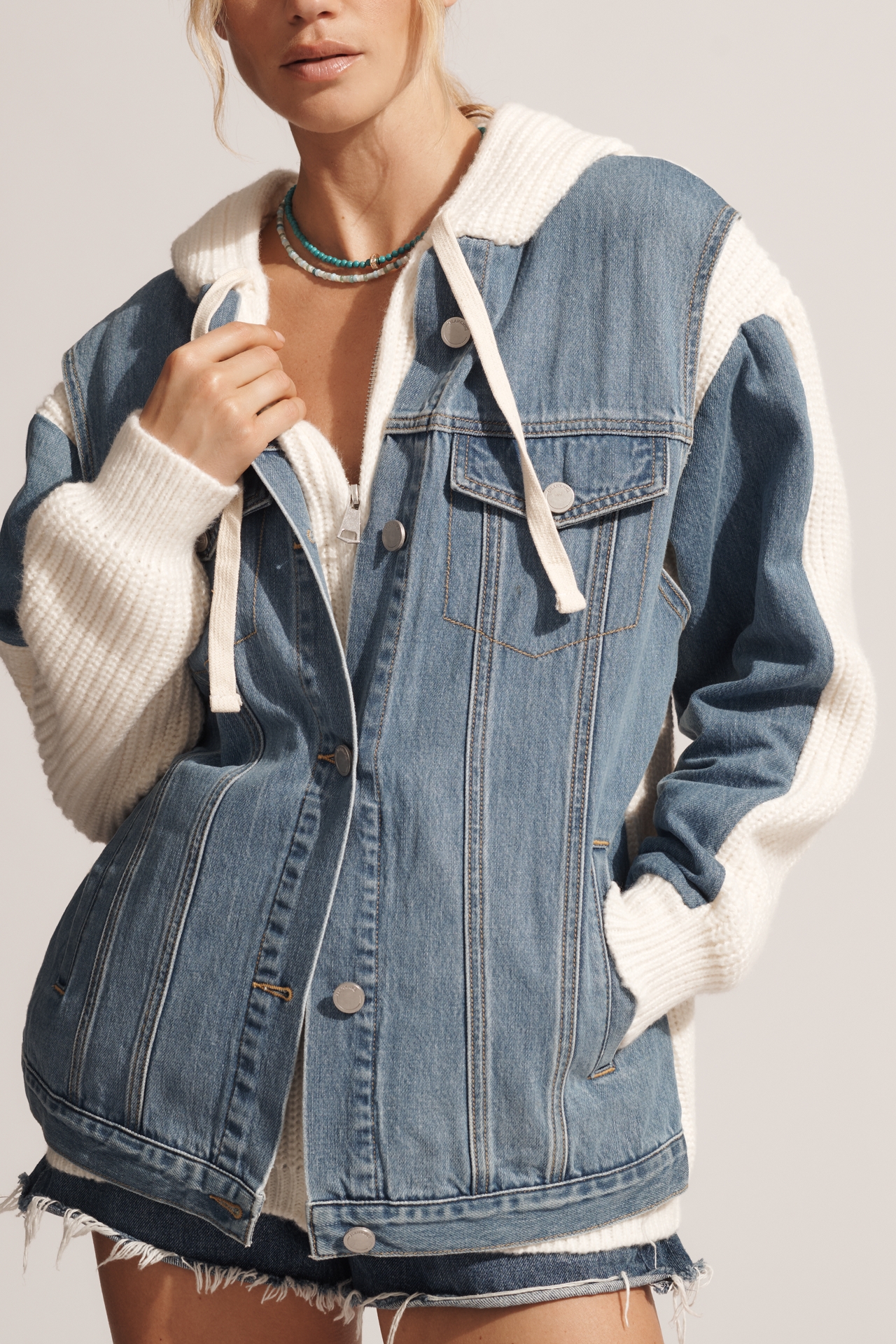 BLANKNYC Cruise Control Hooded Sweater & Denim Jacket