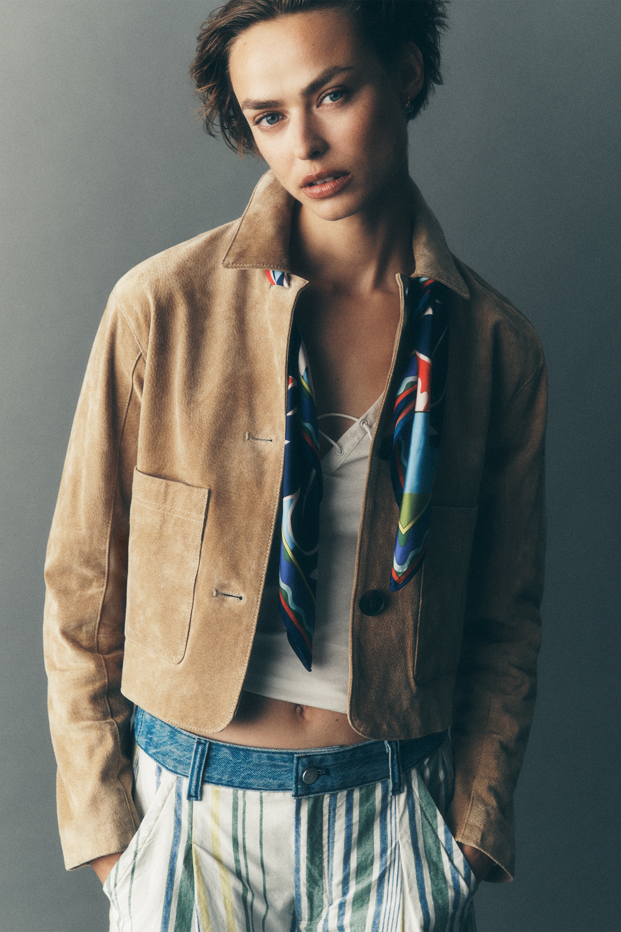 BLANKNYC Real Suede Crop Jacket