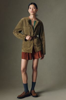 BLANKNYC Real Suede Collarless Jacket