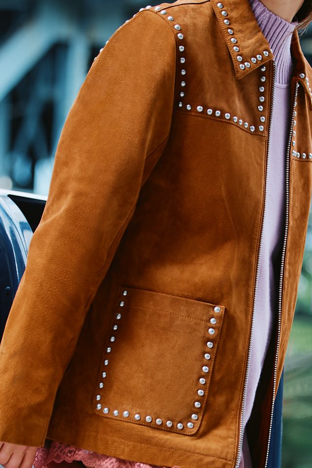 BLANKNYC Real Suede Studded Jacket | Anthropologie