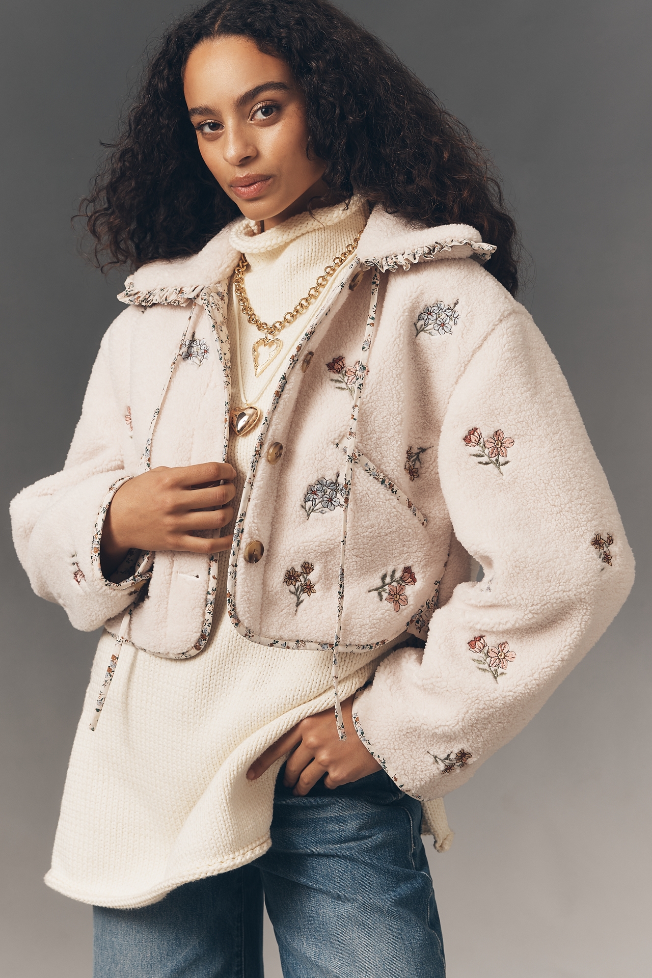 BLANKNYC Sweet Talker Sherpa Fleece Jacket