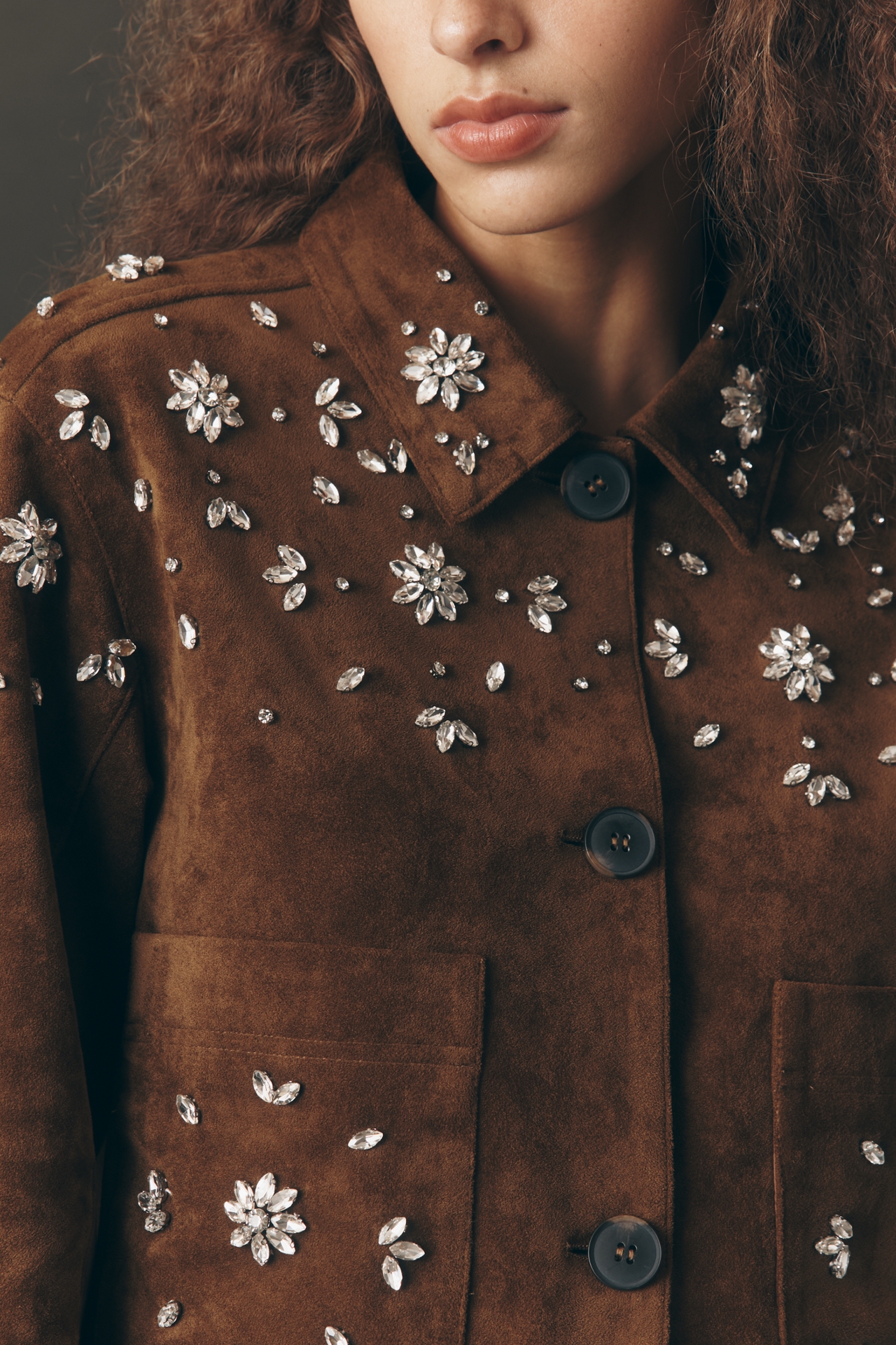 BLANKNYC Favorite Duo Embellished Faux-Suede Jacket