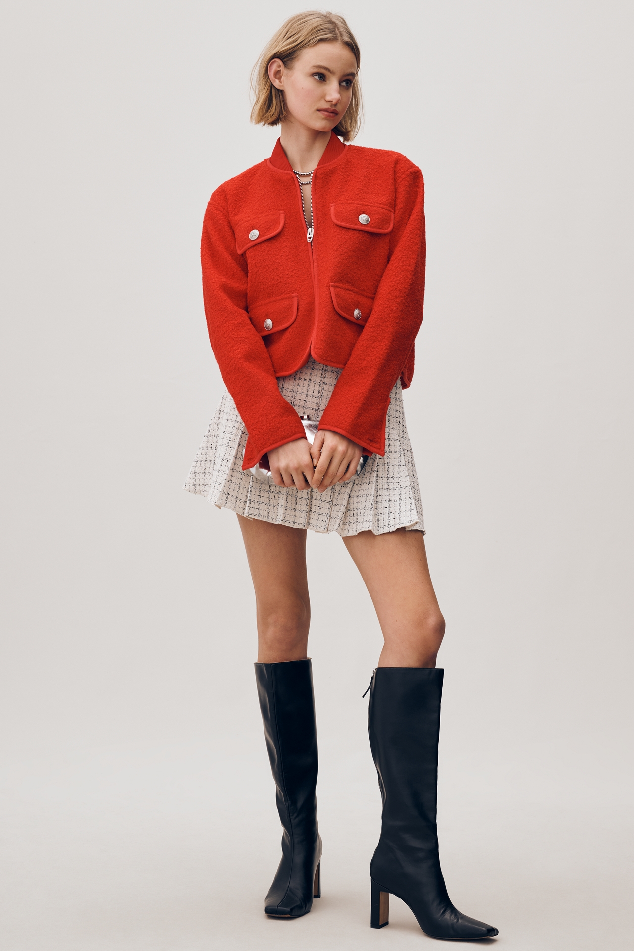 BLANKNYC Flying Private Cropped Bomber Jacket