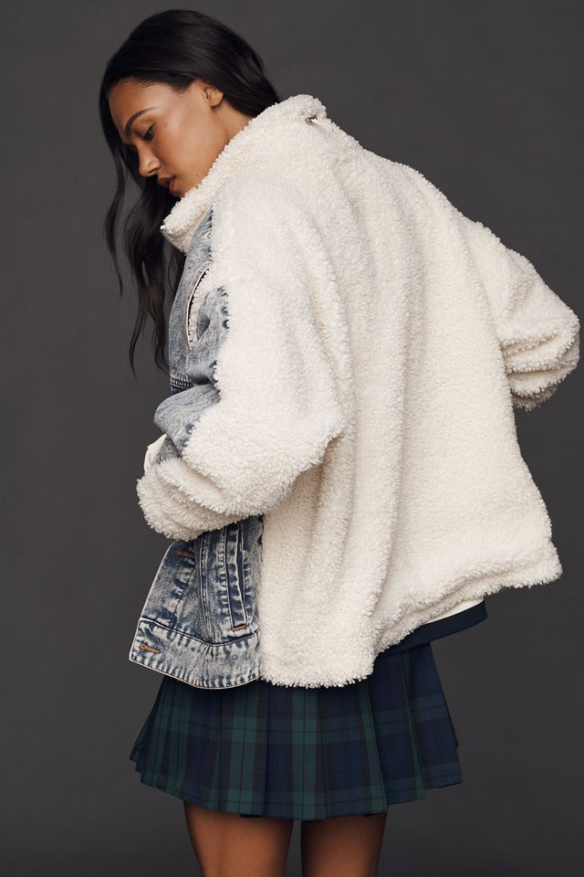 BLANKNYC Bear Hug Denim Sherpa Fleece Jacket #3