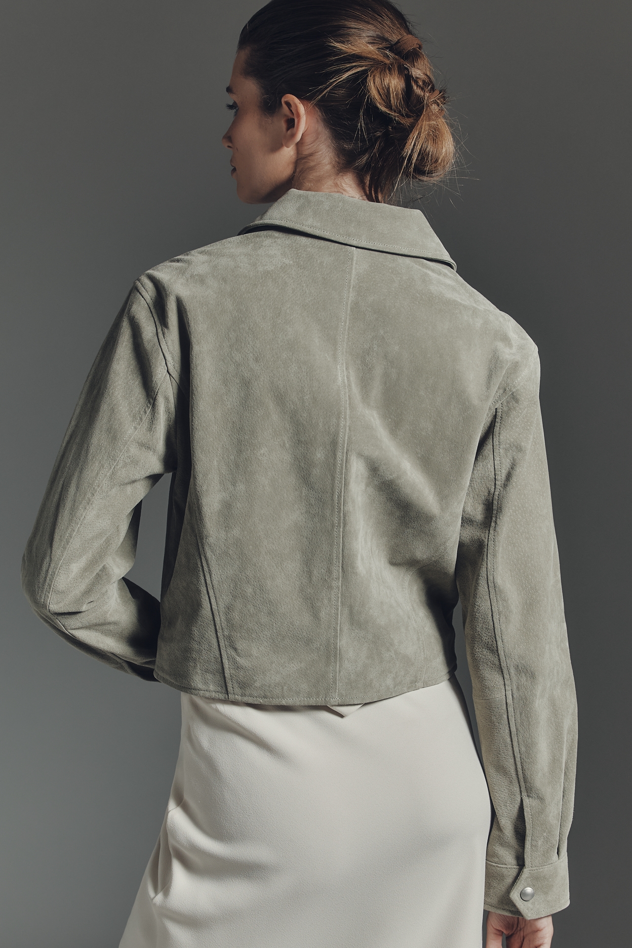 BLANKNYC Cropped Suede Moto Jacket