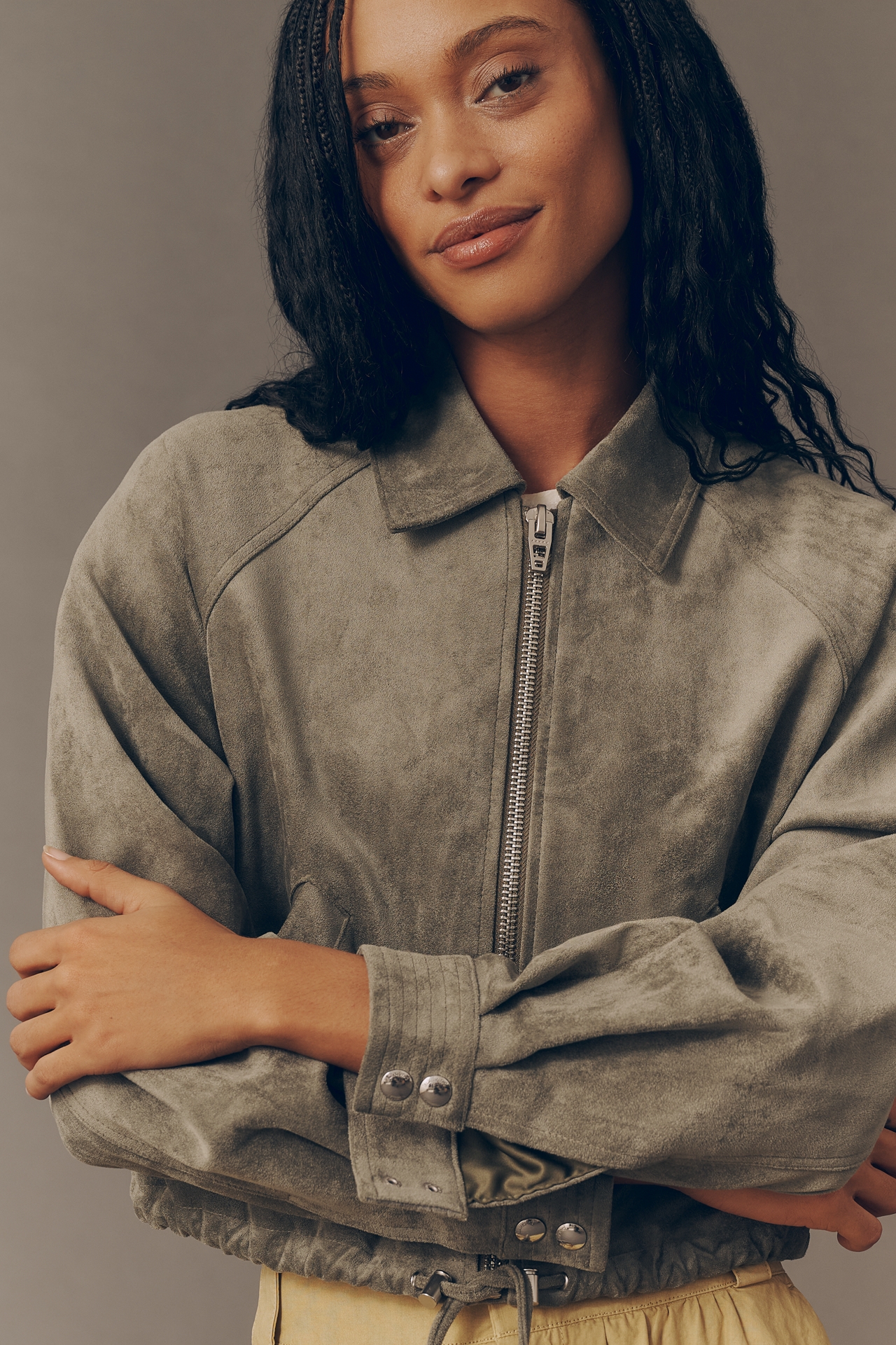 BLANKNYC Desert Sage Faux Suede Jacket