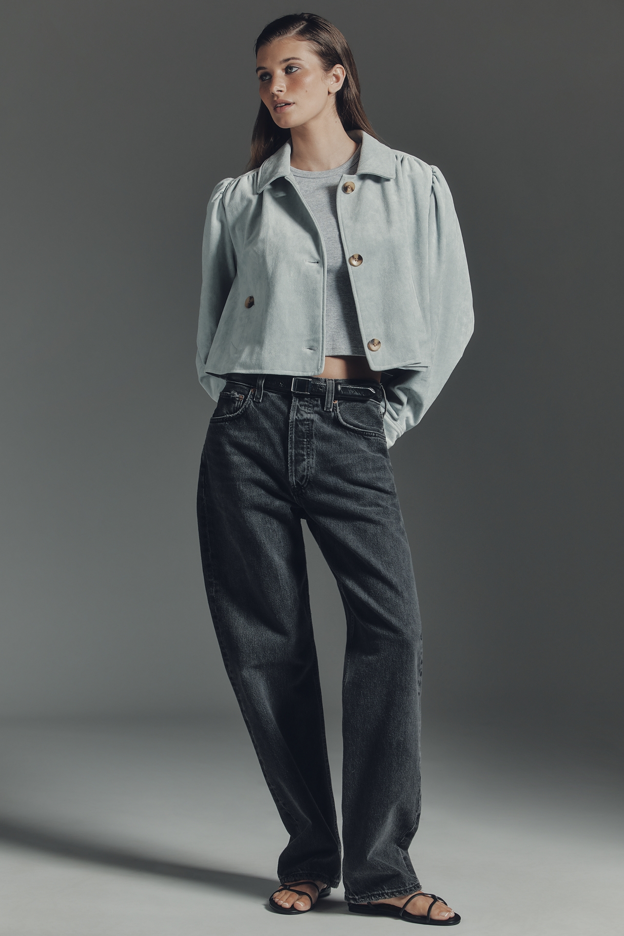 BLANKNYC Crop Buttondown Jacket