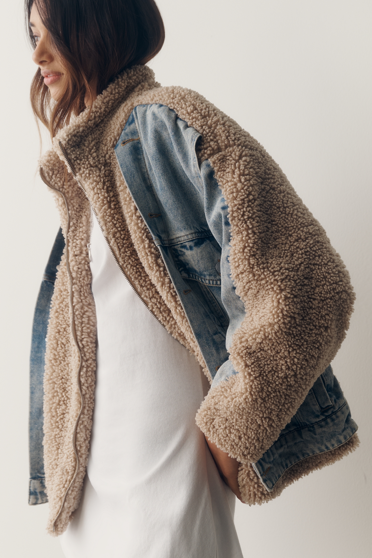 BLANKNYC Fuzzy Wuzzy Denim Jacket