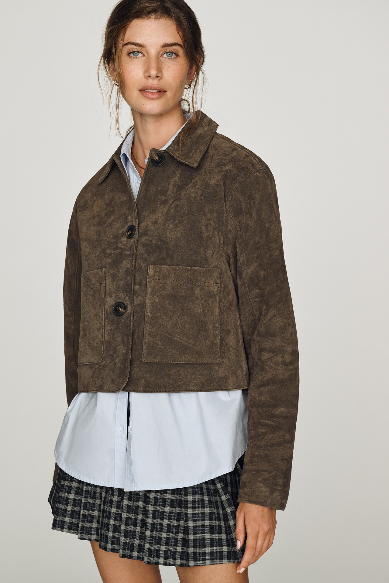 BLANKNYC Cropped Suede Jacket