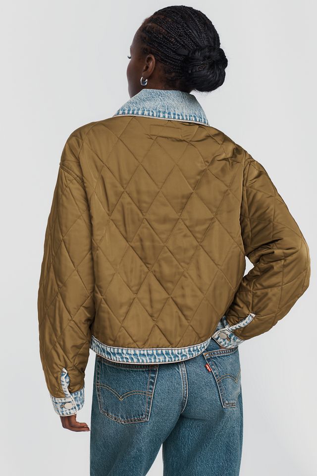 BLANKNYC Quilted Denim Funnel Neck Jacket #1