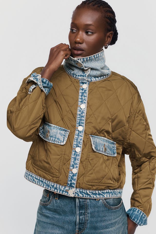 BLANKNYC Quilted Denim Funnel Neck Jacket #2
