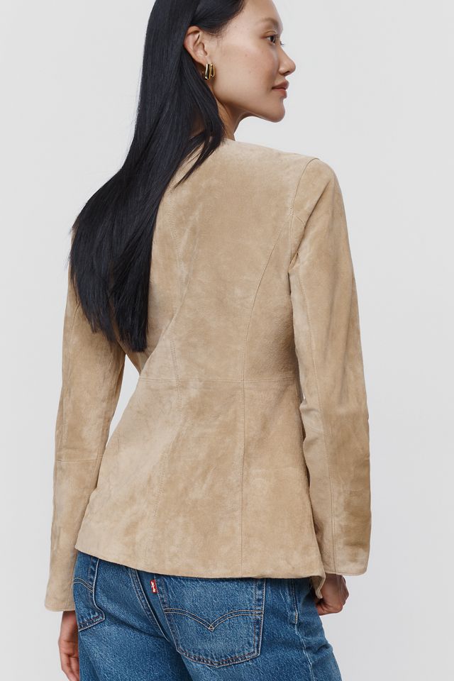 BLANKNYC Crew Neck Suede Jacket #1