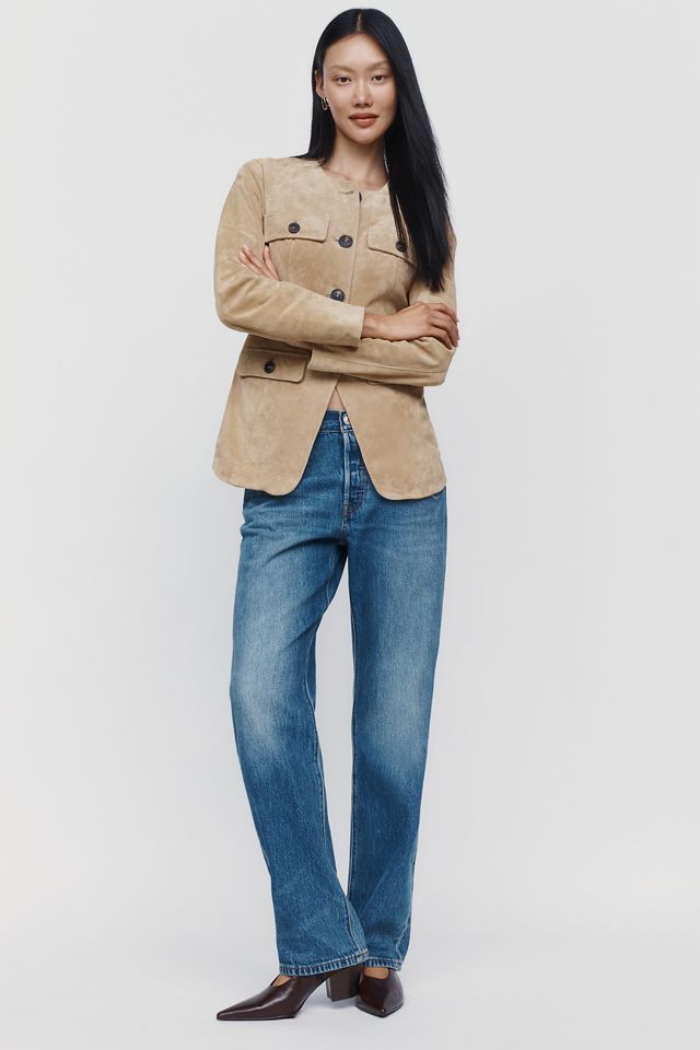 BLANKNYC Crew Neck Suede Jacket #3