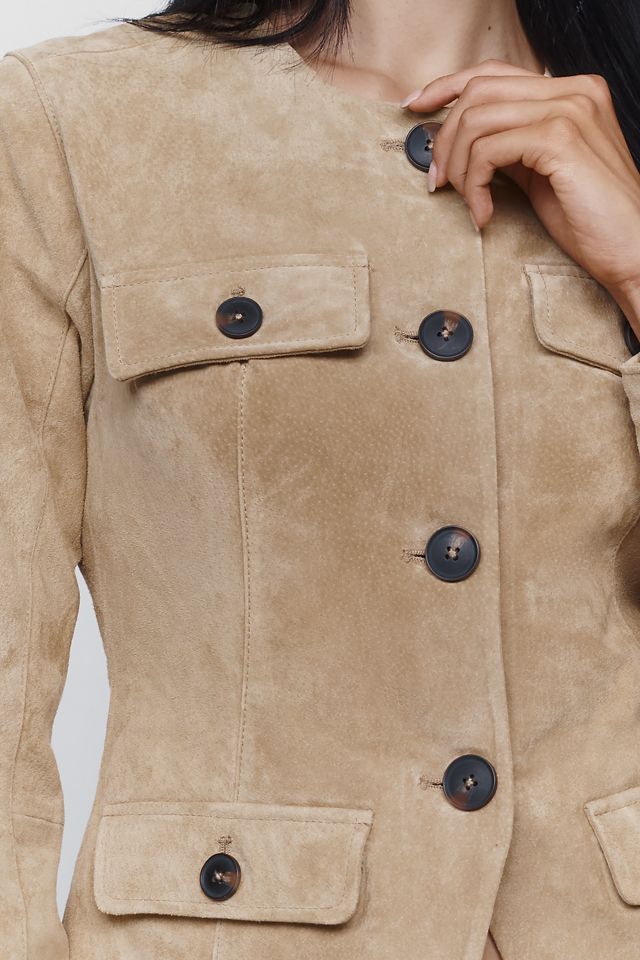 BLANKNYC Crew Neck Suede Jacket #4
