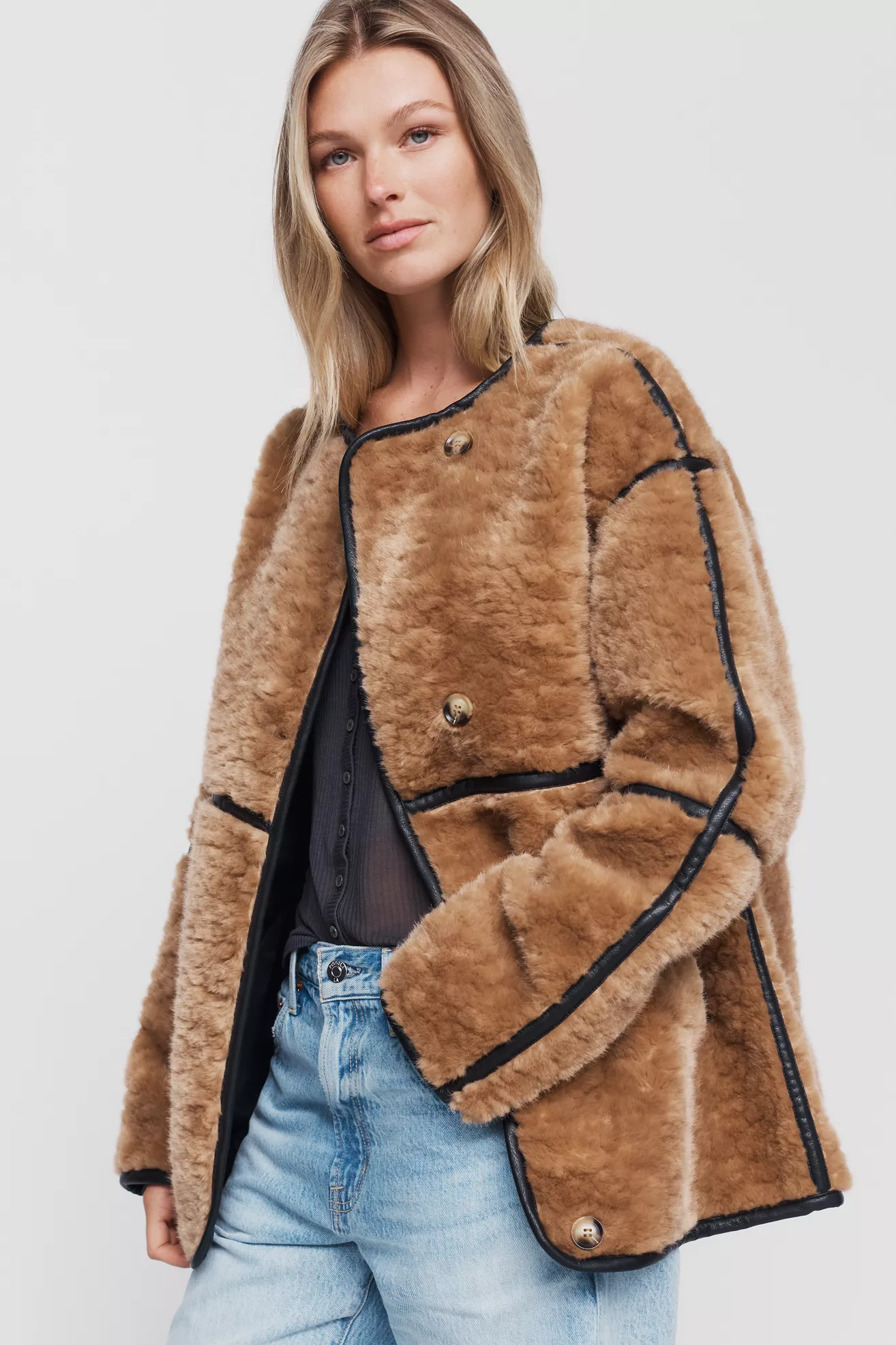 BLANKNYC City Lights Faux Sherpa Fleece Jacket