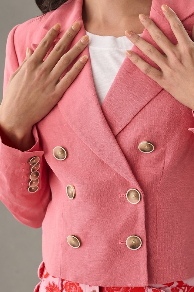 PAIGE Cropped Double-Breasted Blazer #5