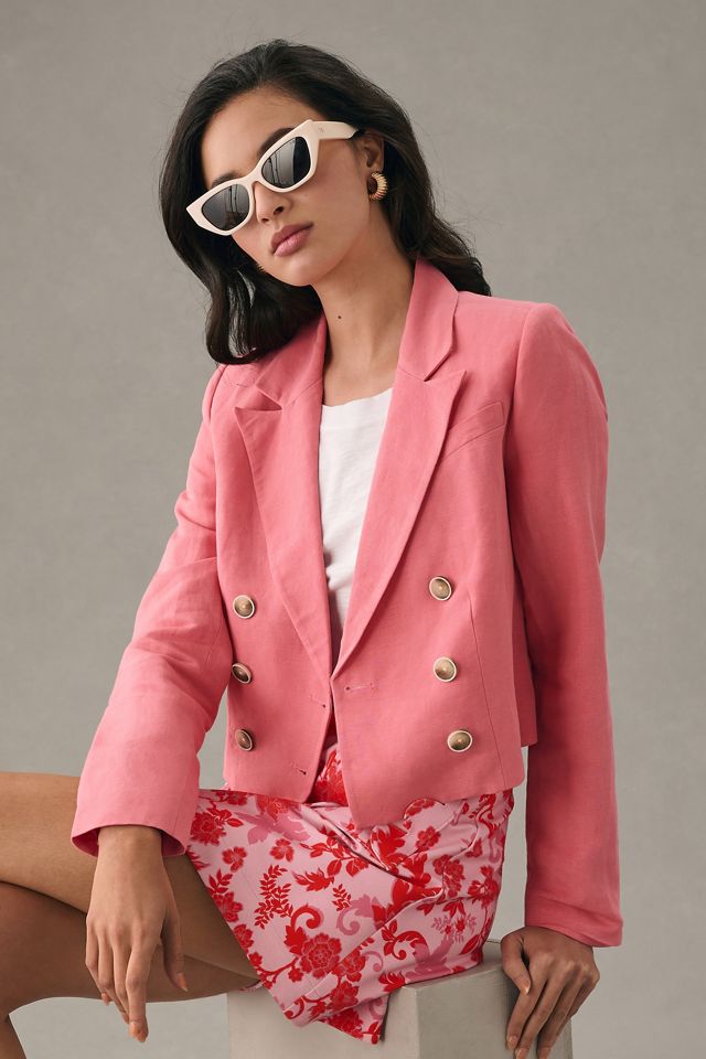 PAIGE Cropped Double-Breasted Blazer #1