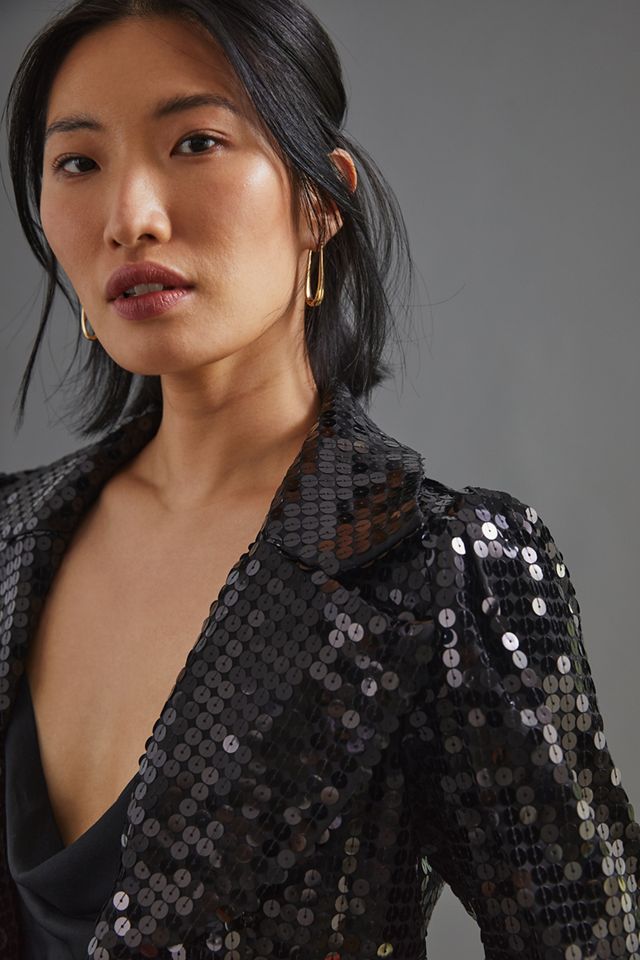Anna Sui Midnight Sequin Blazer #1