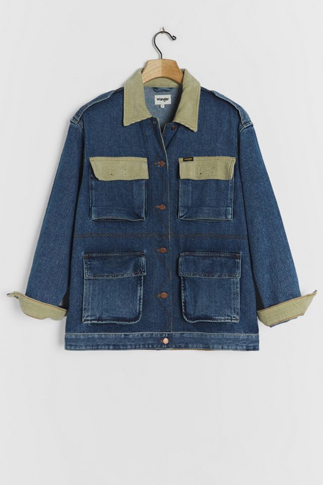 Wrangler Adventure Corduroy-Trimmed Denim Jacket | Anthropologie