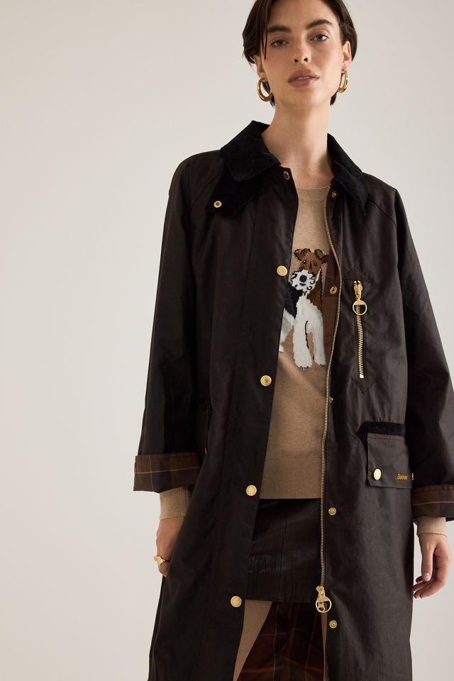 Barbour Evette Waxed Cotton Car Coat #4