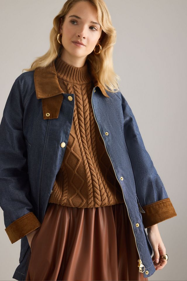 Barbour Asker Denim Casual Jacket #3