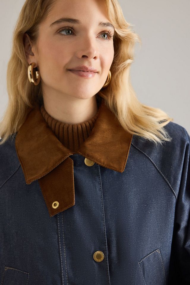 Barbour Asker Denim Casual Jacket #5