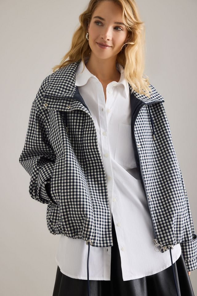Barbour Bronwyn Gingham Funnel-Neck Showerproof Jacket #3