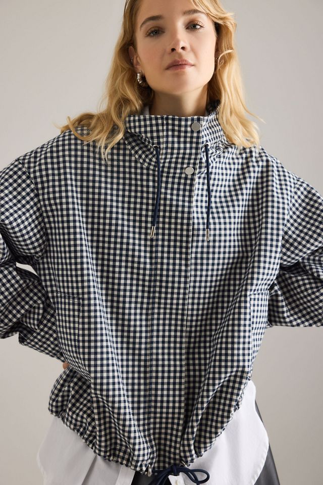 Barbour Bronwyn Gingham Funnel-Neck Showerproof Jacket #4