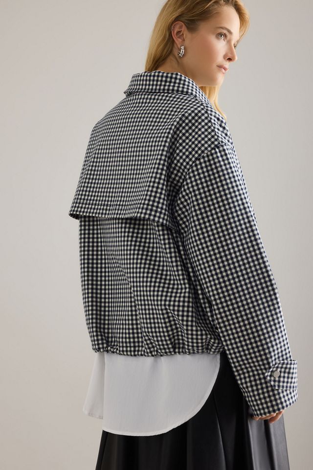 Barbour Bronwyn Gingham Funnel-Neck Showerproof Jacket #1
