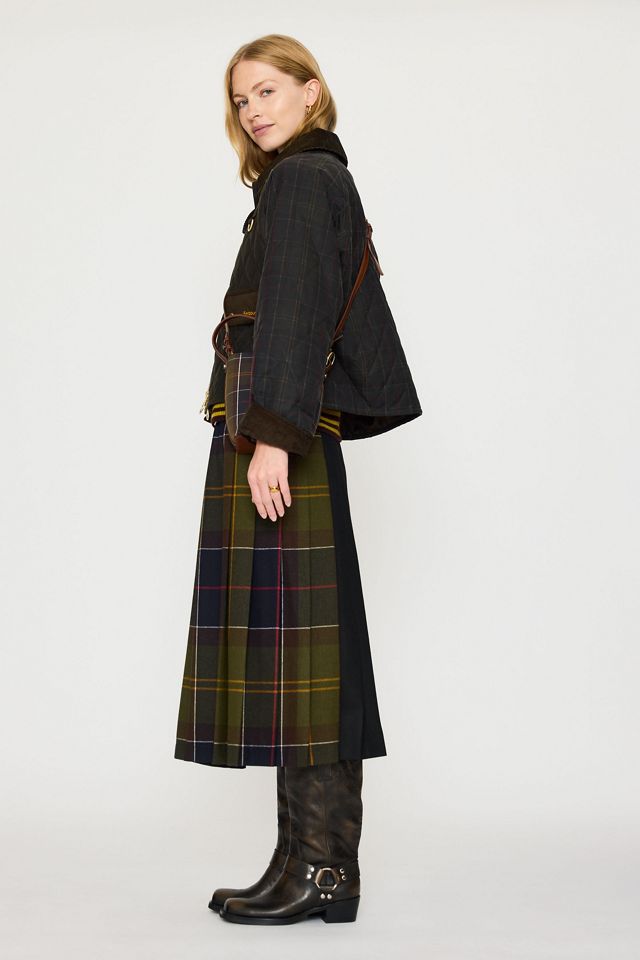 Barbour Spey 100% Waxed Cotton Tartan Quilted Jacket #1