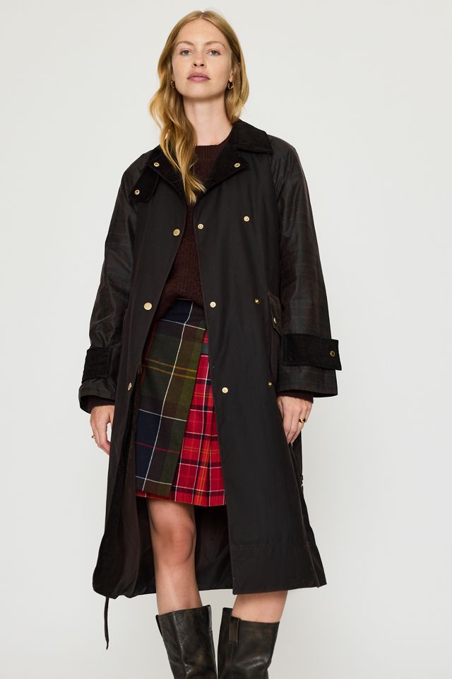 Barbour Elva 100% Waxed Cotton Longline Jacket #1