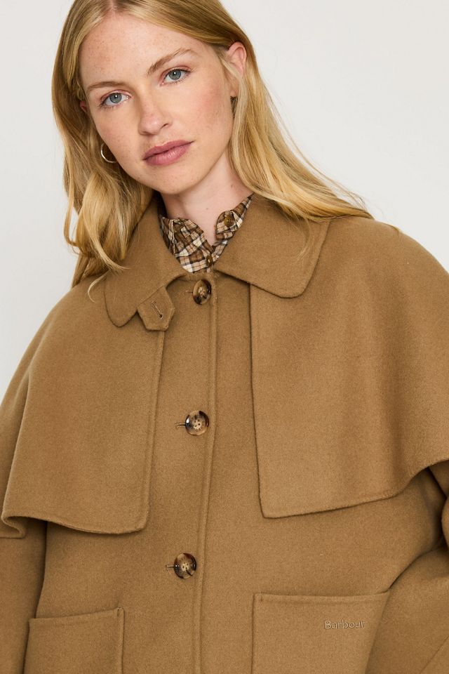 Barbour Aggy Wool-Blend Cape Coat #3