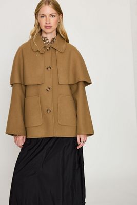 Barbour Aggy Wool-Blend Cape Coat