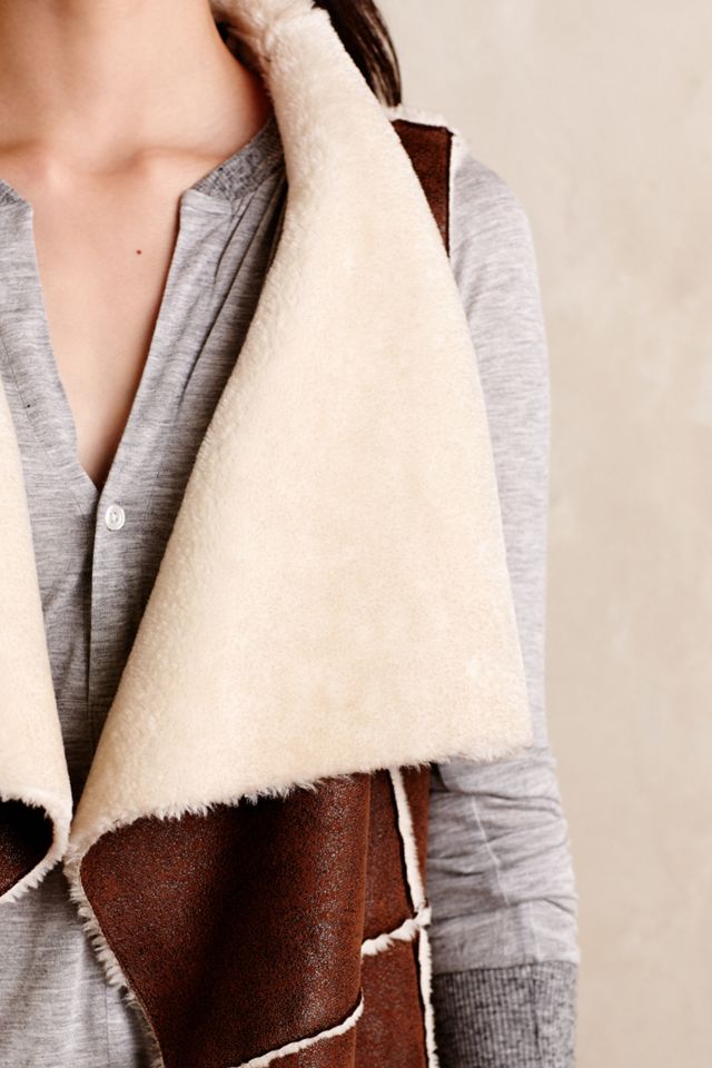 Draped Sherpa Vest #3