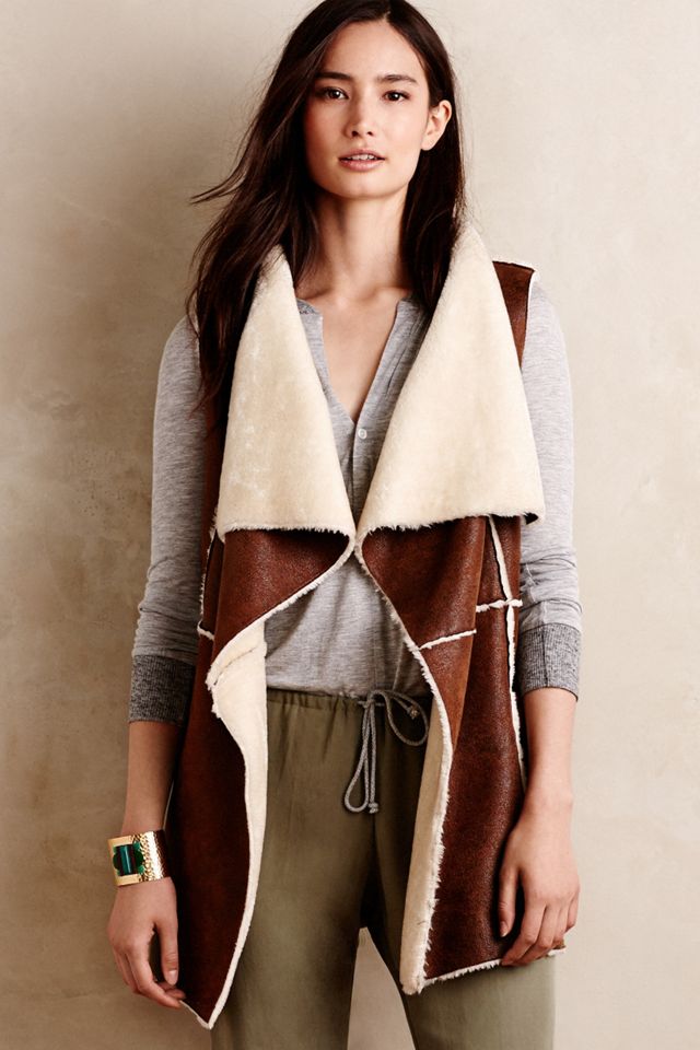 Draped Sherpa Vest