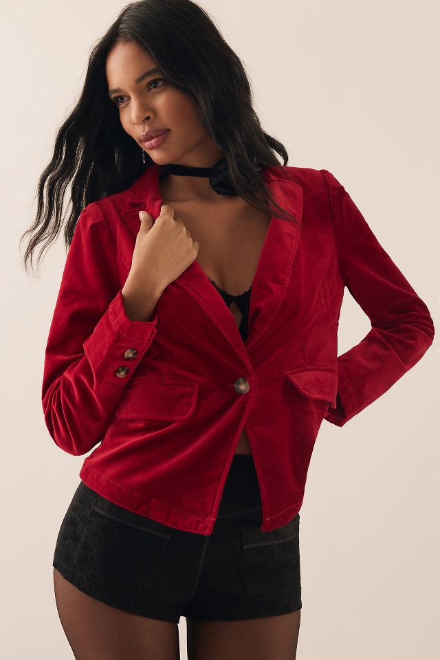 Anthropologie velvet outlet blazer