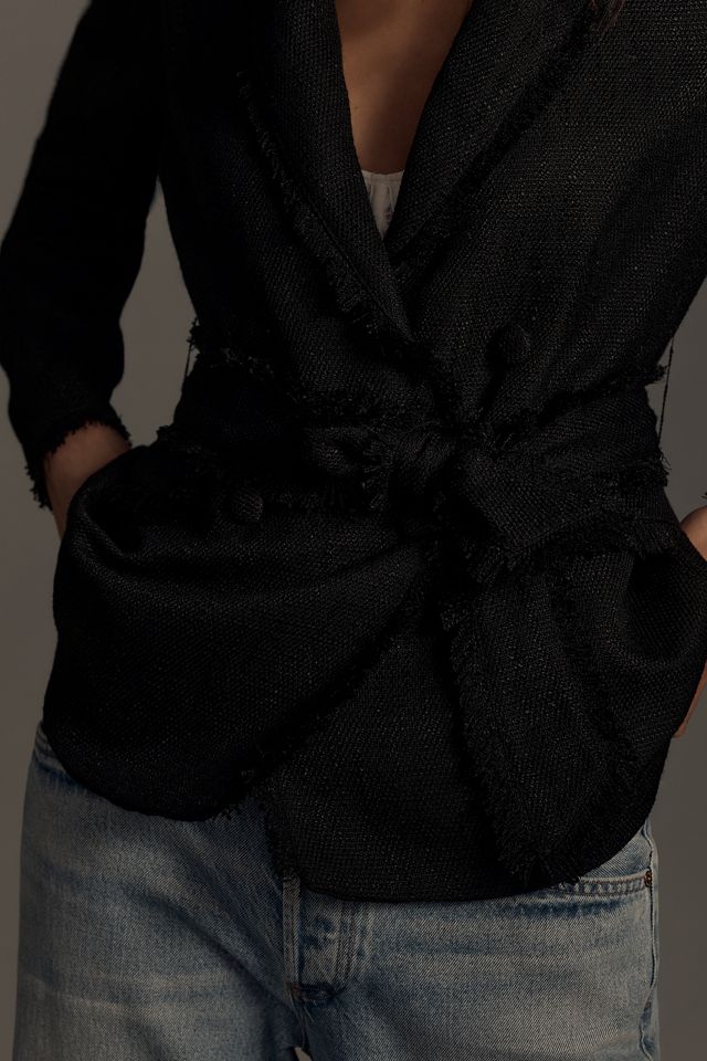 Bishop + Young Frayed Edge Belted Blazer #1