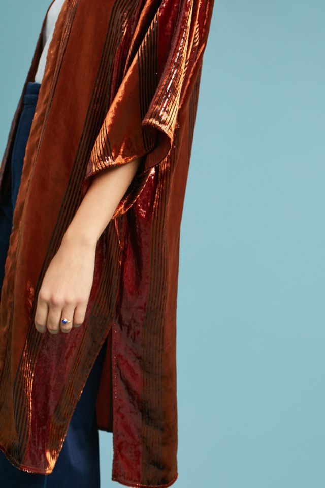 Longline Velvet Kimono Jacket #2