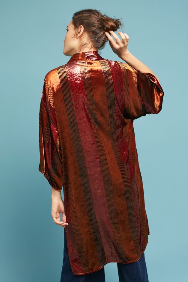 Longline Velvet Kimono Jacket #3
