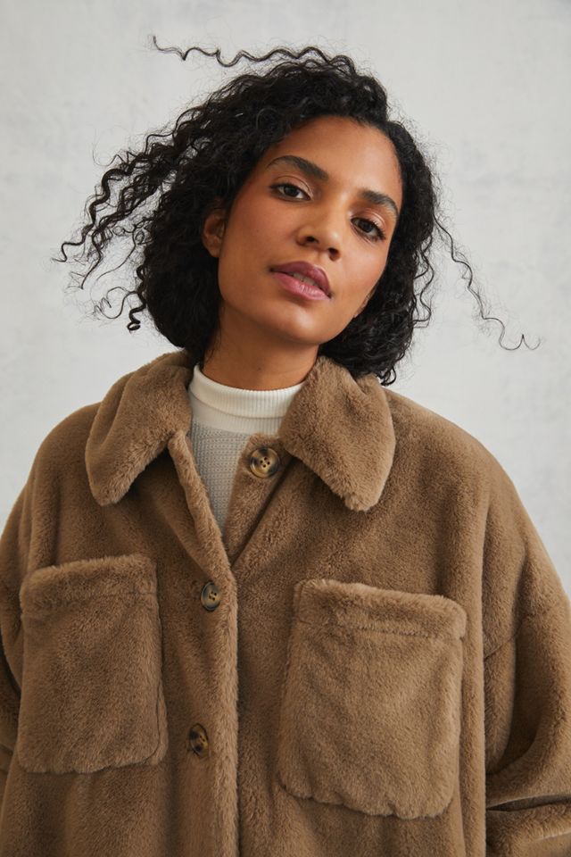 Simone Faux Fur Shirt Jacket #2