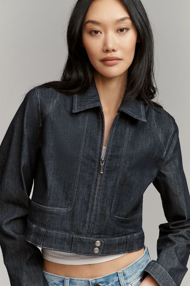 Rumi Shrunken Stretch Denim Moto Jacket by Pilcro #3