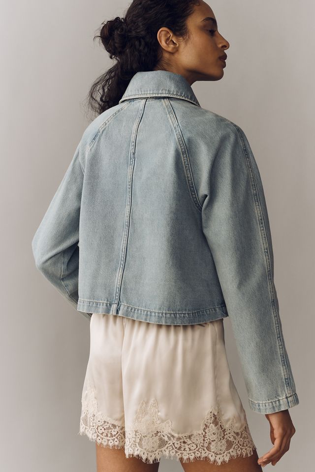 Pilcro Cropped Denim Trench Jacket #1