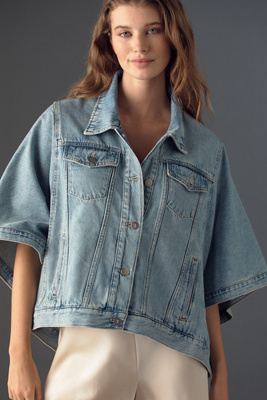Denim Trucker Cape Jacket