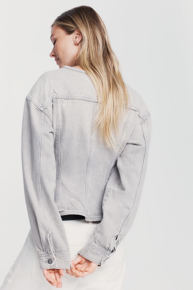 Pilcro 100% Cotton Collarless Peplum Jacket #3