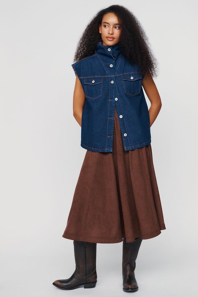 Ichi Ihhiramo Denim Funnel Neck Vest #1