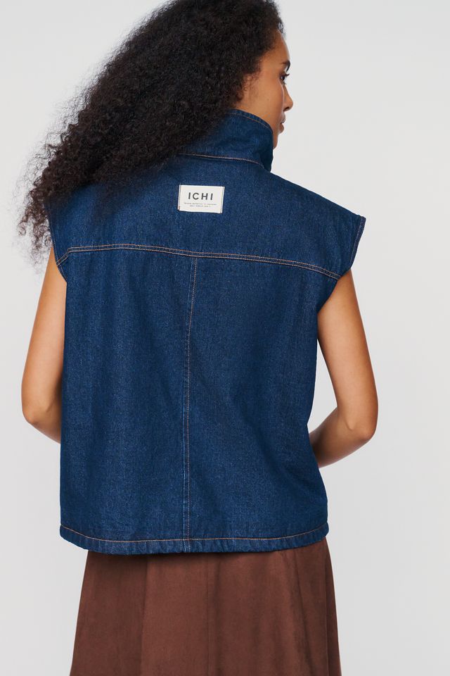 Ichi Ihhiramo Denim Funnel Neck Vest #2